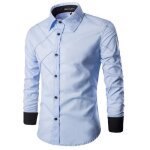 Chemise homme blanche manche longue - funmoon - slim fit - casual - la mode Chemise homme blanche manche longue - funmoon - slim fit - casual - la mode