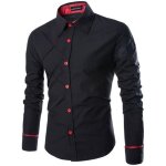 Chemise homme blanche manche longue - funmoon - slim fit casual - col chemise Chemise homme blanche manche longue - funmoon - slim fit casual - col chemise