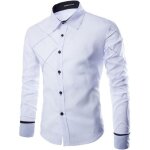 Chemise homme blanche manche longue - funmoon - slim fit col chemise Chemise homme blanche manche longue - funmoon - slim fit col chemise