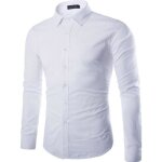 Chemise homme manche longue entreprise slim fit funmoon - blanc - col chemise