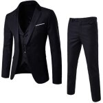Funmoon costume homme (veste + gilet + pantalon) de mariage mode daffaires chic vêtement seul bouton Funmoon costume homme (veste + gilet + pantalon) de mariage mode daffaires chic vêtement seul bouton