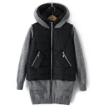 Funmoon doudoune femmes hiver matelass coton avec capuche tricot manche longue amincissant chaud nouveaut ...