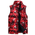 Funmoon doudoune homme sans manches camouflage vers le bas gilet hiver
