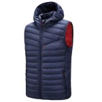 Funmoon doudoune homme sans manches  capuche hiver tricolore mi - saison urbain elgant coupe regular ...