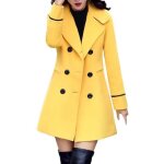 Funmoon femmes caban laine  double boutonnage manteau lgant travail  manches longues veste bureau ...