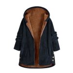 Funmoon femmes veste - vareuse - casaque - blazer casual bouton latral toison solide couleur capuche ...