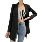 Funmoon femmes veste - vareuse - casaque - blazer mode daffaires haut bouton manches longues costume ...