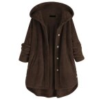 Funmoon femmes veste - vareuse - casaque - blazer plus size toison irrgulire bouton manches longues ...