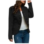 Funmoon femmes veste - vareuse - casaque - blazer taille plus boutons ouvert avant militaire dames bureau ...
