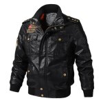 Funmoon hommes blouson automne et hiver nouvelle en cuir vtements dcontracts revers de moto grande ...