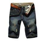 Funmoon - hommes shorts en jeans mode casual jeunes pantacourt droit slim Funmoon - hommes shorts en jeans mode casual jeunes pantacourt droit slim