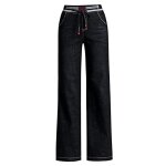 Funmoon jeans femmes taille haute baggy large en duvet de canard blanc �pais et chaud