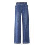 Funmoon jeans femmes taille haute large lastique droit