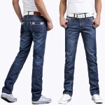 Funmoon jeans hommes mode casual jeunes pantalon droit slim Funmoon jeans hommes mode casual jeunes pantalon droit slim
