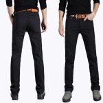 Funmoon jeans hommes mode casual jeunes pantalon droit slimnoir46