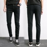 Jeans hommes funmoon - skinny - noir - respirant lasticit - slim pantalon crayon