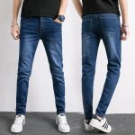 Funmoon jeans hommes skinny mode respirant lasticit slim pantalon crayon