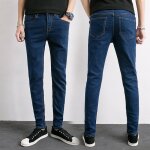Jeans hommes funmoon - skinny - bleu fonc - respirant lasticit - slim pantalon crayon
