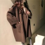 Funmoon manteau - caban - pardessus femmes plus size manches longues en vrac long cardigan en tricot ...