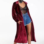 Funmoon manteau - caban - pardessus femmes solid regular slim fit  manches longues peplum velours manteau ...