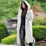 Funmoon manteau - caban - pardessus loose women taille plus long  capuchon cardigan outwear manteau ...