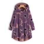 Funmoon manteau - caban - pardessus mode f�minine bouton manteau dimpression hauts fluffy pull avec capuche ...