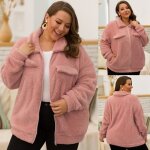 Funmoon manteau - caban - pardessus taille plus de femmes lapel casual couleur unie manches longues poche ...