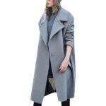 Funmoon manteau femmes caban dhiver en laine bouton lapel caraco plus pardessus outwear