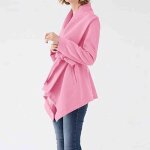 Funmoon manteau femmes caban taille hiver lapel manches longues pardessus outwear