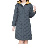 Funmoon manteau femmes capuche hiver outwear chaud long et pais coton slim pardessus