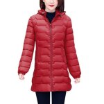 Funmoon manteau femmes capuche hiver solide imprimer bouton cardigan poche manches longues long
