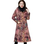 Funmoon manteau femmes capuche manches longues vintage toison thicken bouton