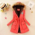 Funmoon manteau femmes dhiver pais pour slim en coton en coton en peluche