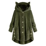 Funmoon manteau femmes dhiver pour en gros plus chaud compos� en peluche avec boutons et revers arm�e ...