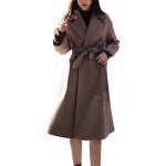 Funmoon manteau femmes dhiver lapel manches longues pardessus outwear