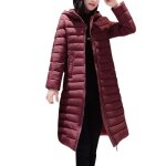 Funmoon manteau femmes les hiver chaud �pais dext�rieur zip slim coton rembourr� longue
