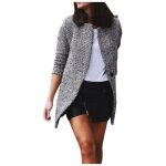 Funmoon manteau femmes les hiver chaud long outwear lapel en laine pardessus plus size