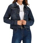 Funmoon manteau femmes loose women manches longues jeans en vrac casual retro cowboy denim court Funmoon manteau femmes loose women manches longues jeans en vrac casual retro cowboy denim court