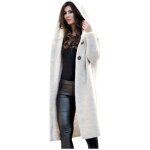 Funmoon manteau femmes loose women taille plus long capuchon cardigan outwear boutons avant
