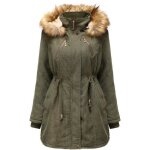 Funmoon manteau femmes mode hiver capuchon chaud manches longues pardessus