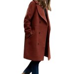 Funmoon manteau femmes mode en vrac hiver chaud bouton manches longues woollen de