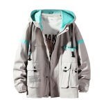 Funmoon manteau femmes new style fashion casual large - sized cap coat fashion pure color coat