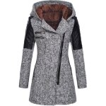Funmoon manteau femmes slim chaud �pais pardessus dhiver outwear capuchon zipper
