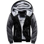 Manteau hommes À capuche zippée sweater - funmoon - gris foncé - homme Manteau hommes À capuche zippée sweater - funmoon - gris foncé - homme