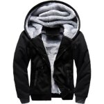 Manteau hommes À capuche zippée sweater funmoon - noir - doux et confortable Manteau hommes À capuche zippée sweater funmoon - noir - doux et confortable