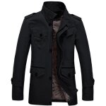 Funmoon - manteau homme col montant slim en coton grande taille dcontract l?automne
