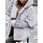 Funmoon - manteau ouat� femme - coupe oversized tendance patchwork automne - hiver.