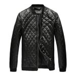 Funmoon manteau veste décontractée homme automne hiver imprimé géométrique en simili cuir Funmoon manteau veste décontractée homme automne hiver imprimé géométrique en simili cuir
