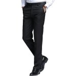 Funmoon pantalons hommes en sans repasser homme pantalon de costume en coupe droite de ville