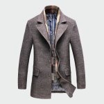 Funmoon tongcart hiver hommes dcontract laine trench manteau mode affaires long paissir mince pardessus ...